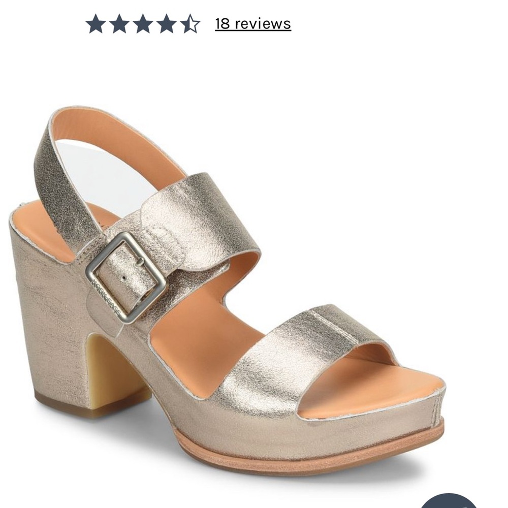 Kork-Ease Shimmering Silver Platform Sandals